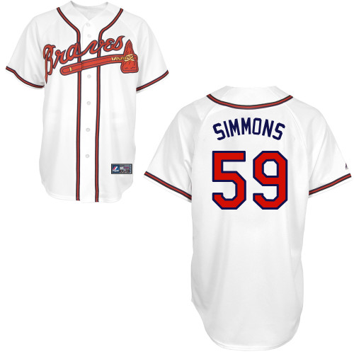 Shae Simmons #59 Youth Baseball Jersey-Atlanta Braves Authentic Home White Cool Base MLB Jersey